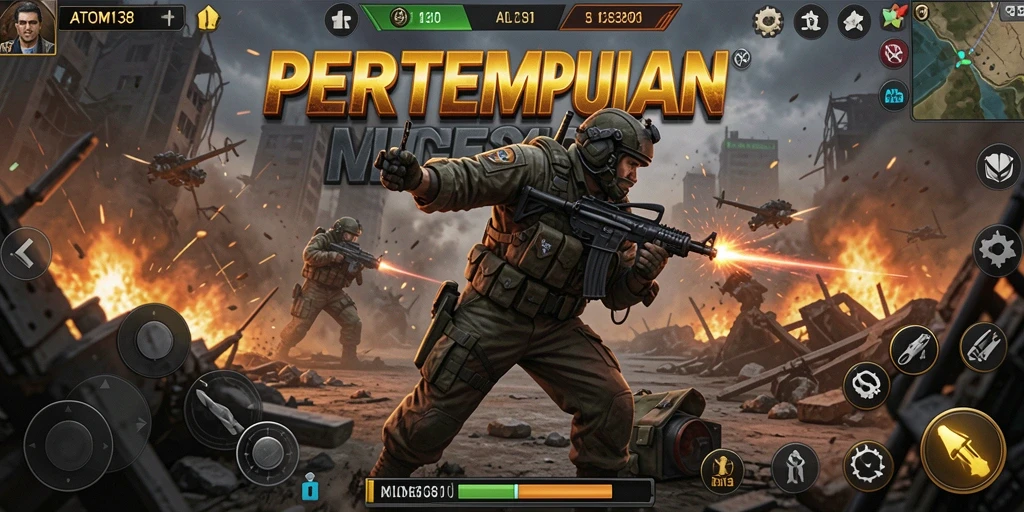 Tampilan gameplay yang menegangkan dari ATOM138, penuh strategi dan taktik.