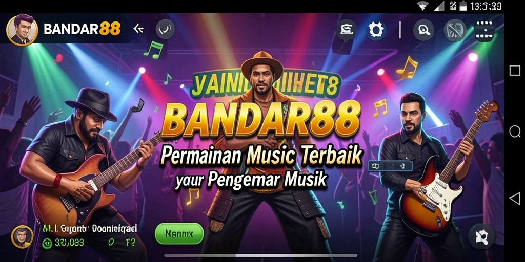 Tampilan utama BANDAR88 dengan gameplay interaktif musik yang seru.
