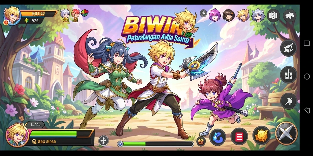 Tampilan screenshot BIWIN yang menampilkan aksi karakter Anime yang dinamis.