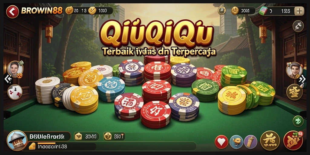 Tampilan gameplay seru dalam BROWIN88 dengan kartu QiuQiu.