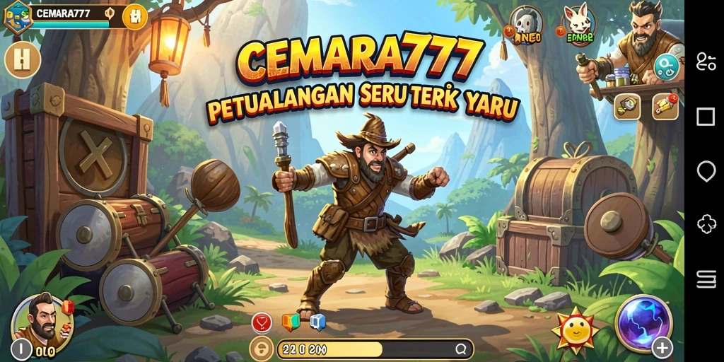 Tampilan gameplay seru dari CEMARA777 saat menjelajahi hutan.