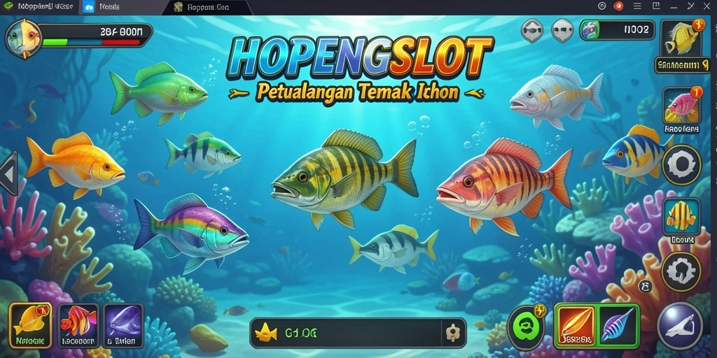 Tampilan gameplay seru HOPENGSLOT dengan aksi Tembak Ikan yang mendebarkan.