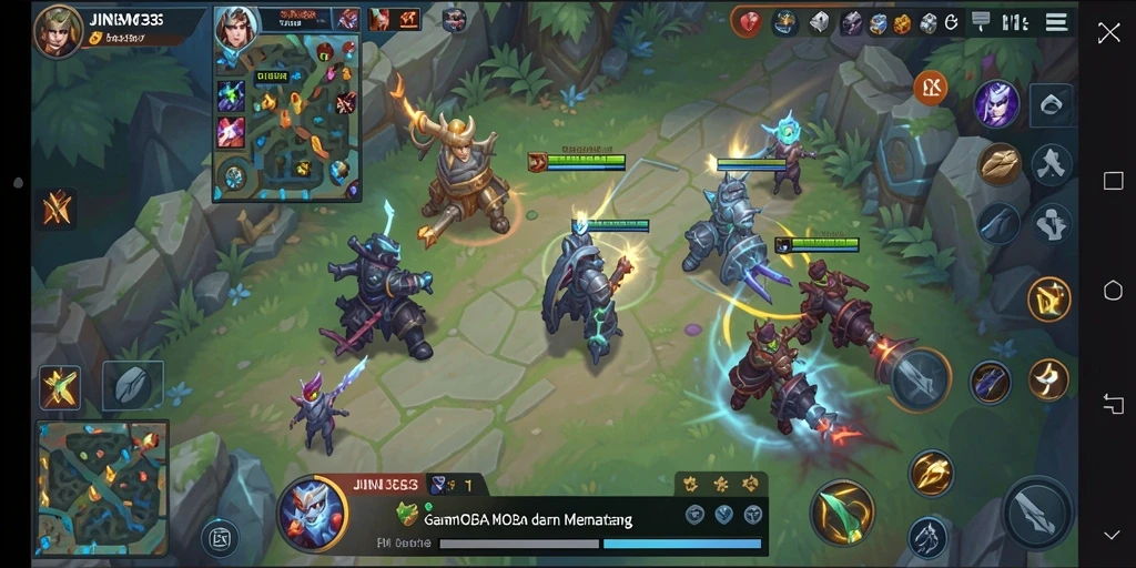 Tampilan gameplay JIN33 menampilkan aksi pertarungan tim yang intens.