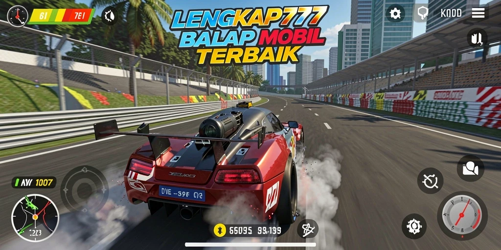 Tangkapan layar LENGKAP777 menampilkan aksi balap yang mendebarkan di lintasan kota.