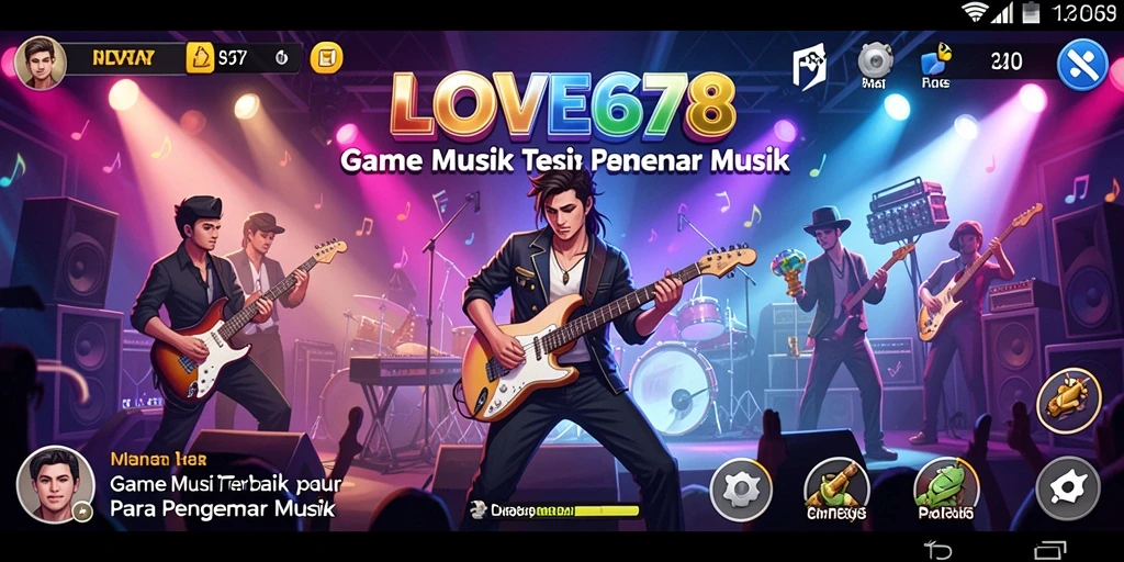 Tangkapan layar menunjukkan gameplay seru di LOVE678 dengan berbagai pilihan lagu.