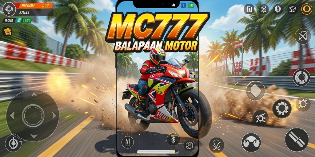 Gameplay seru di trek balapan motor berkecepatan tinggi.