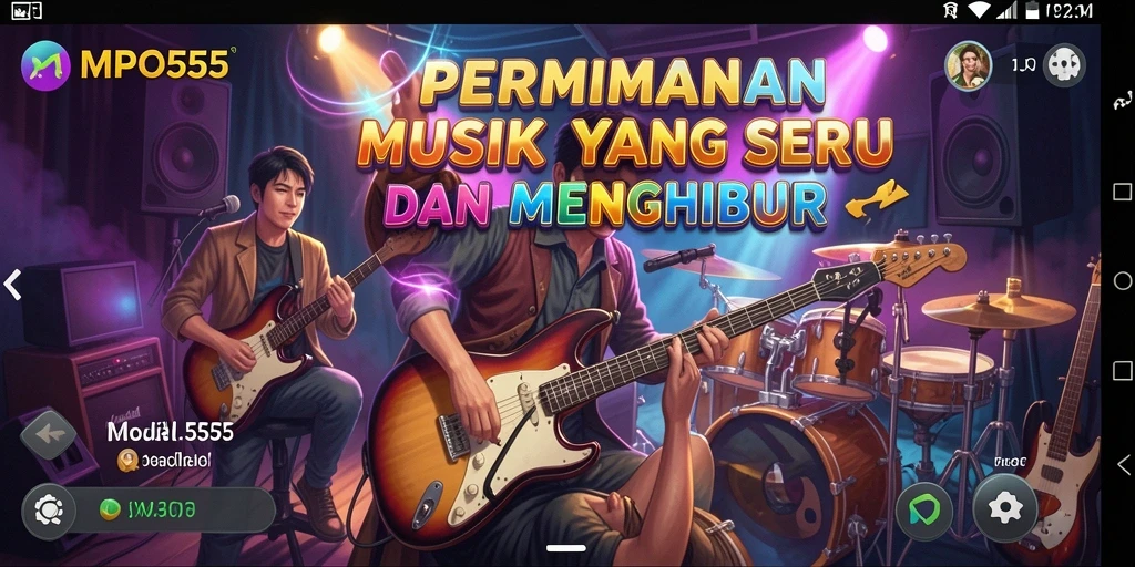 Tampilan gameplay MPO555 yang penuh warna dan dinamis.