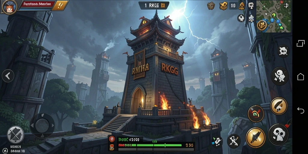 Tampilan menyeramkan dari gameplay Tower Defense yang menegangkan.