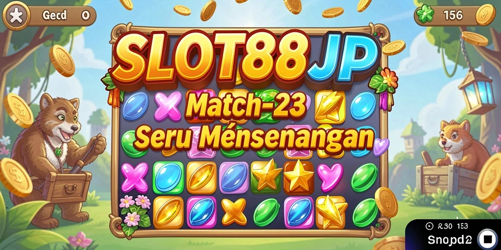Tampilan gameplay SLOT88JP dengan elemen Match-3 yang menyenangkan.