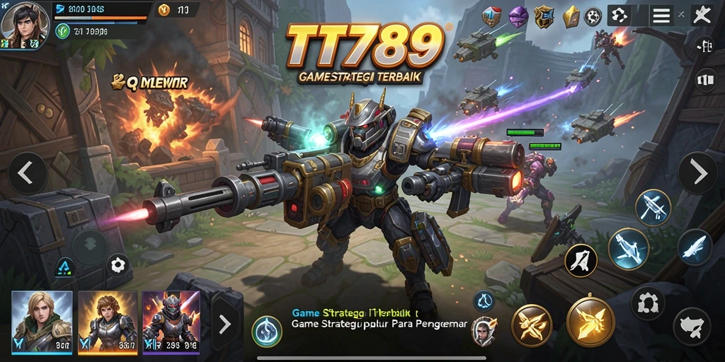 Tampilan gameplay <strong>TT789</strong> yang menampilkan aksi strategi dramatis dan visual menarik.