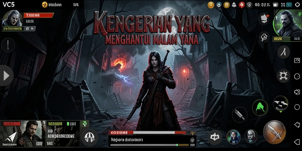 Tangkapan layar gameplay VC5 menunjukkan suasana Horror yang mendebarkan.